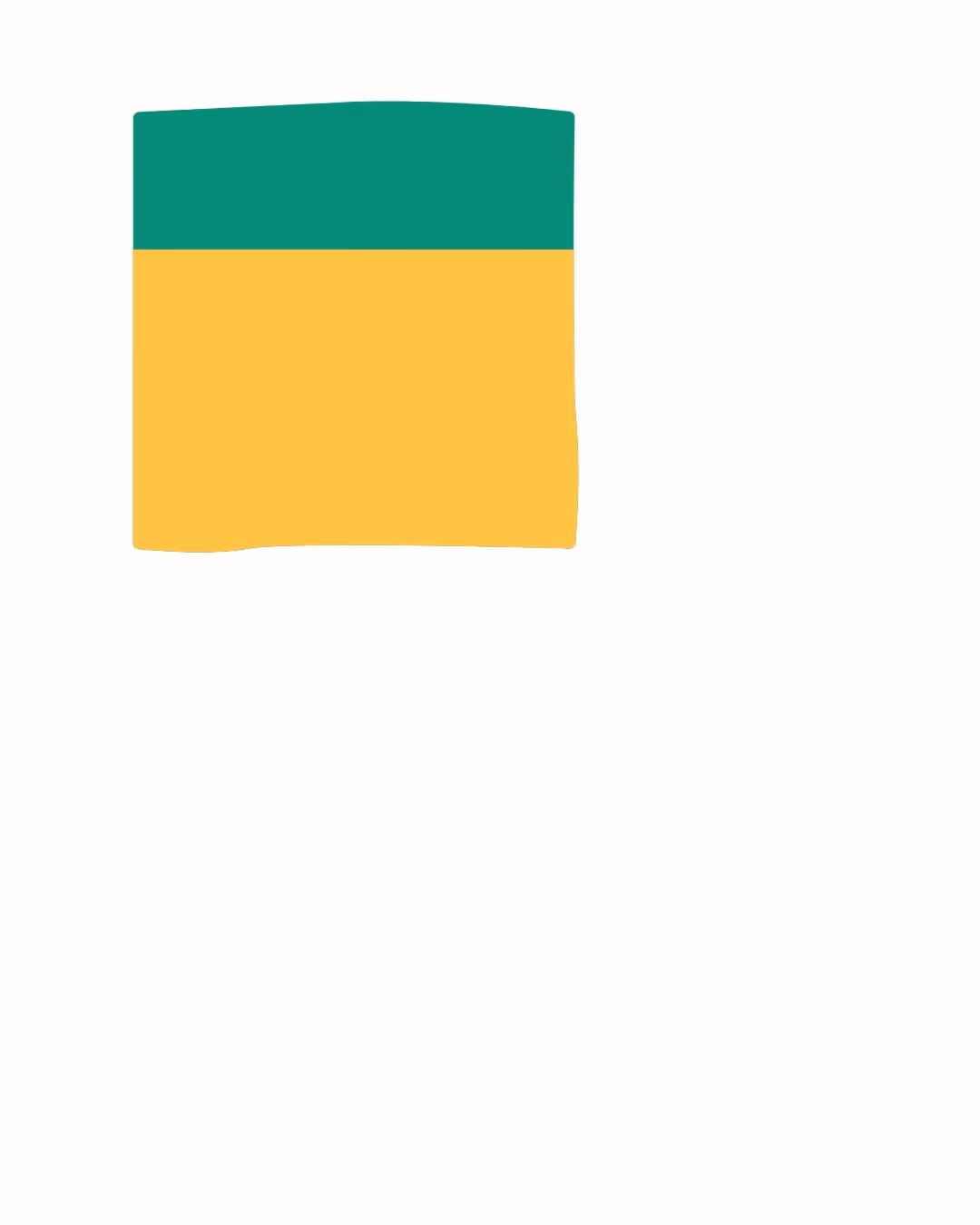 Carré simple avec la partie supérieure en vert et la partie inférieure en jaune.