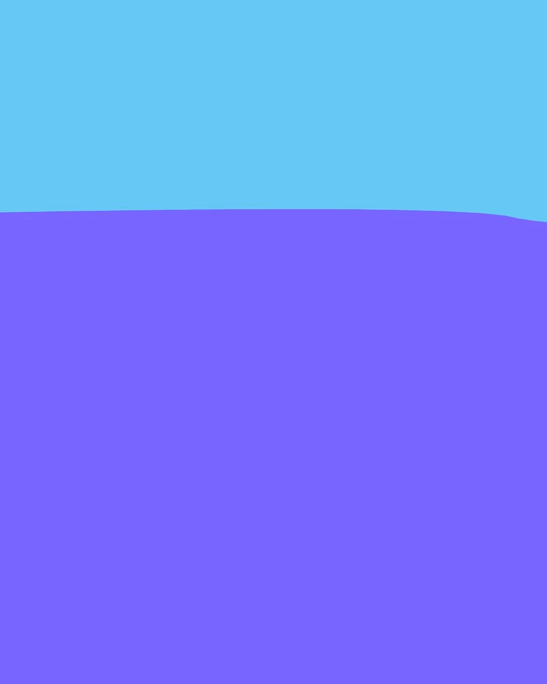 Illustration abstraite avec une grande forme violette en bas et un fond bleu ciel.