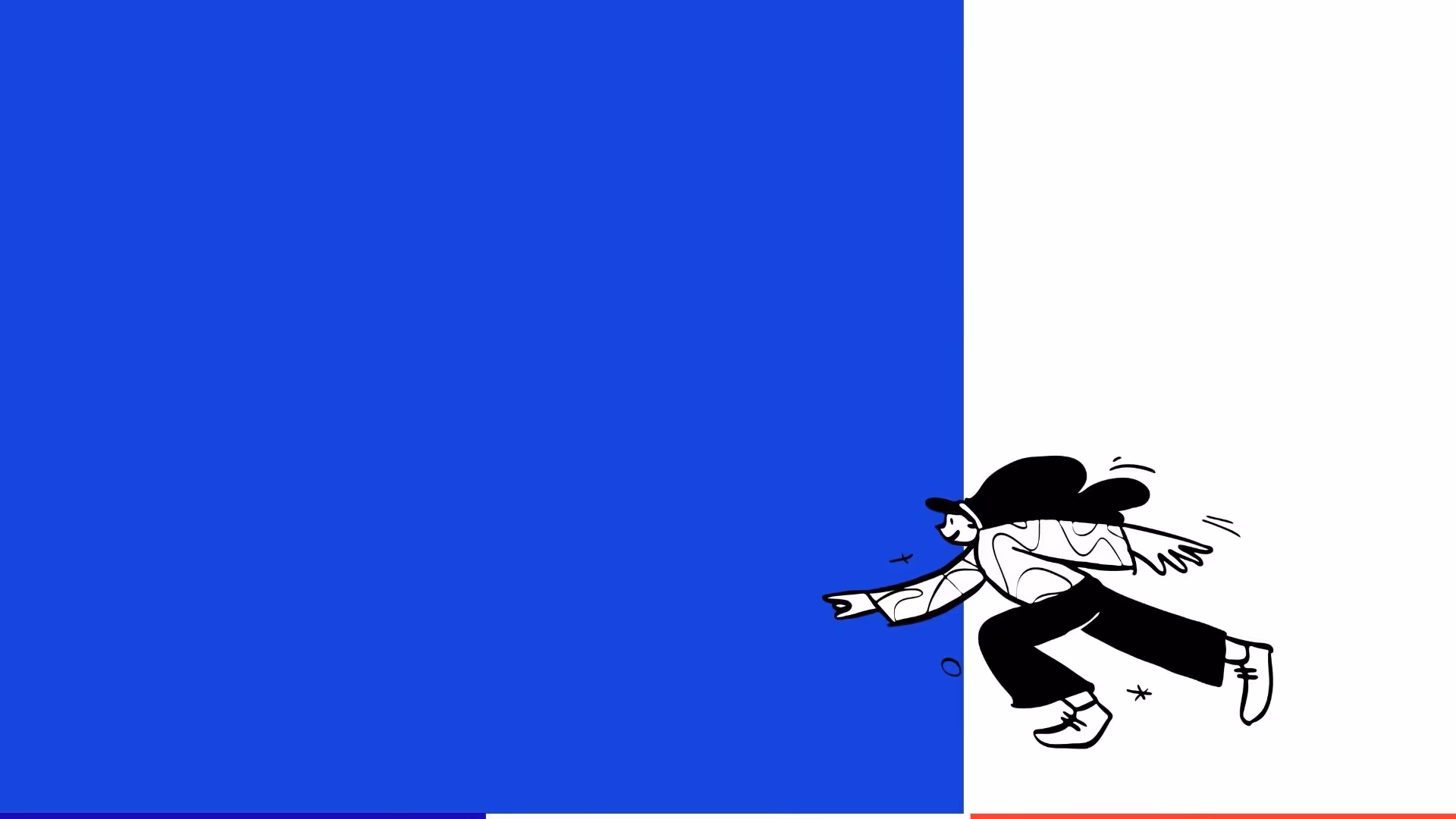 Illustration d'une personne courant vers un mur bleu vif sur un fond blanc.