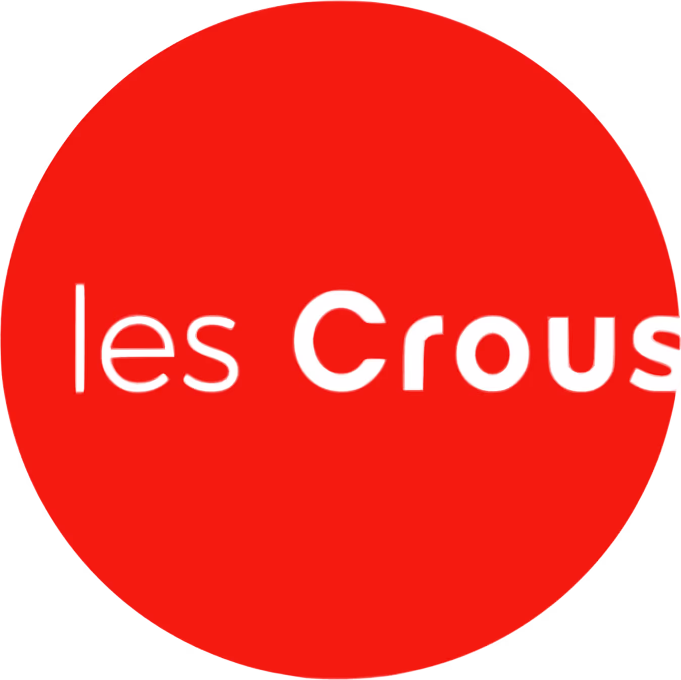 Les Crous en texte blanc sur un cercle rouge.