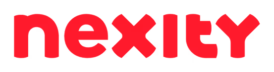 Logo de Nexity en texte rouge.