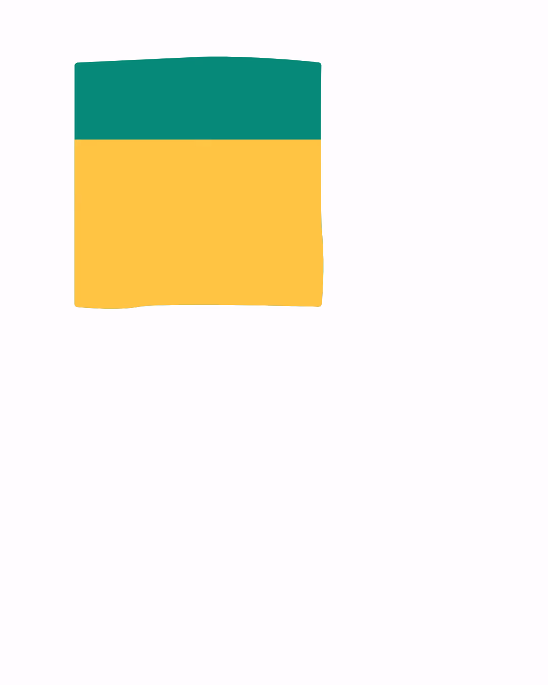 Rectangle avec une moitié supérieure verte et une moitié inférieure jaune.