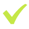 Marca de verificación verde claro.