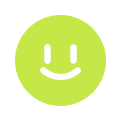 Icono de cara sonriente de color verde claro.