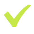 Marca de verificación en color verde claro.