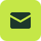 Icono de un sobre negro sobre un fondo verde lima, simbolizando correo electrónico.