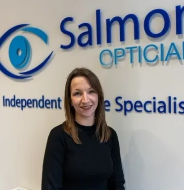 Portrait of Rebecca Johnston, Receptionist at Salmoni Opticians