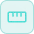 Turquoise square with rounded corners featuring a white overlay border icon resembling a sheet of paper with folded corner.