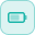 White stylized upward trending graph line on a teal square background.
