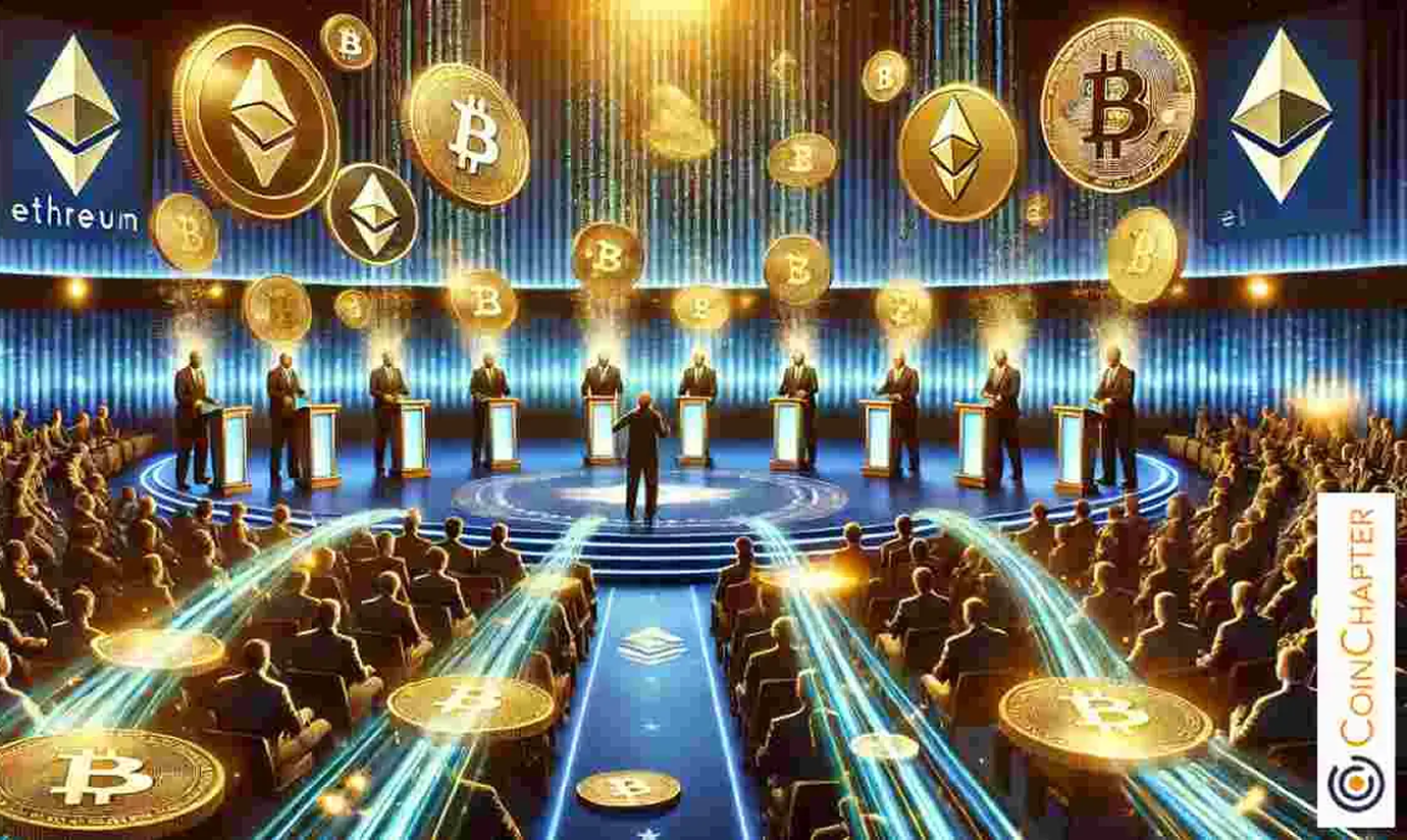 Conceptual illustration representing institutional adoption of cryptocurrency.