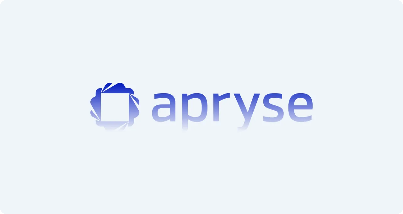 Apryse company logo with stylized blue square and name in gradient blue text.