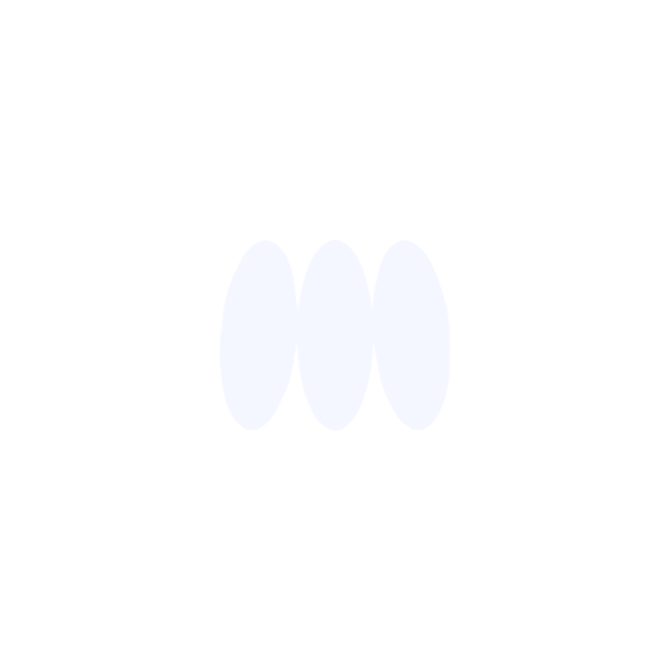 Three white ovals horizontally aligned in the center of a black square background.