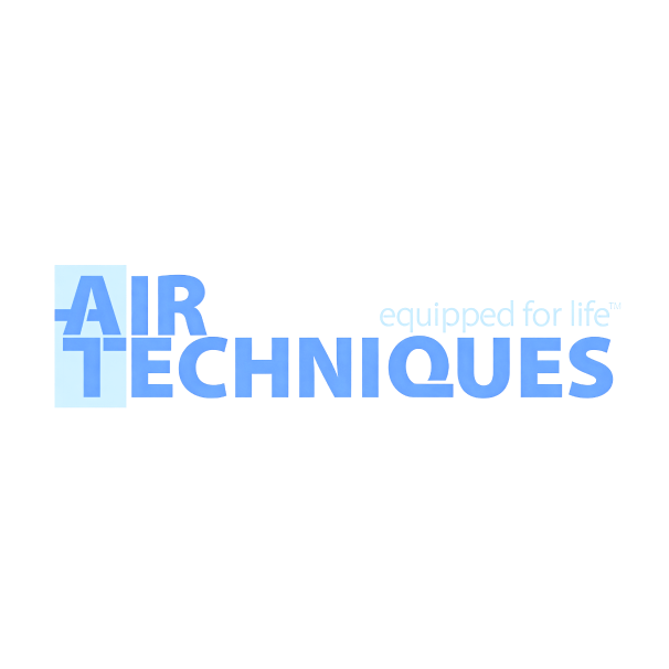 Logo of Air Techniques with the tagline 'equipped for life'.
