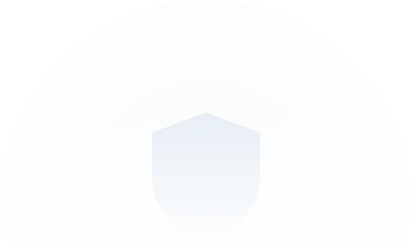 Blue shield-shaped emblem with a white outline and a white stylized shield in the center.