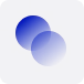 Microscopic image of two blue spherical cells against a dark background.