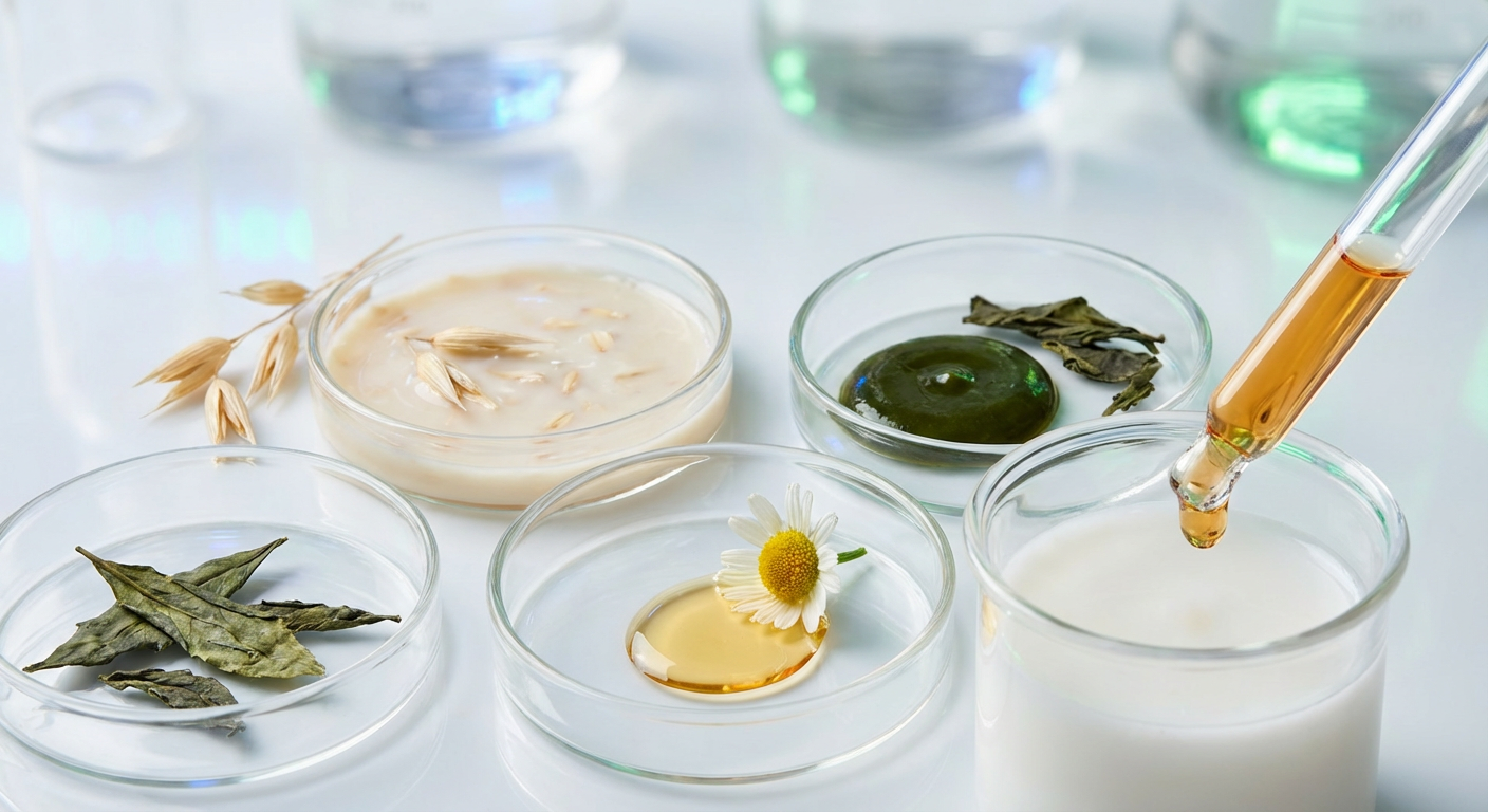 Close-up of fresh Tulsi leaves, showcasing their vibrant green color and fine texture.