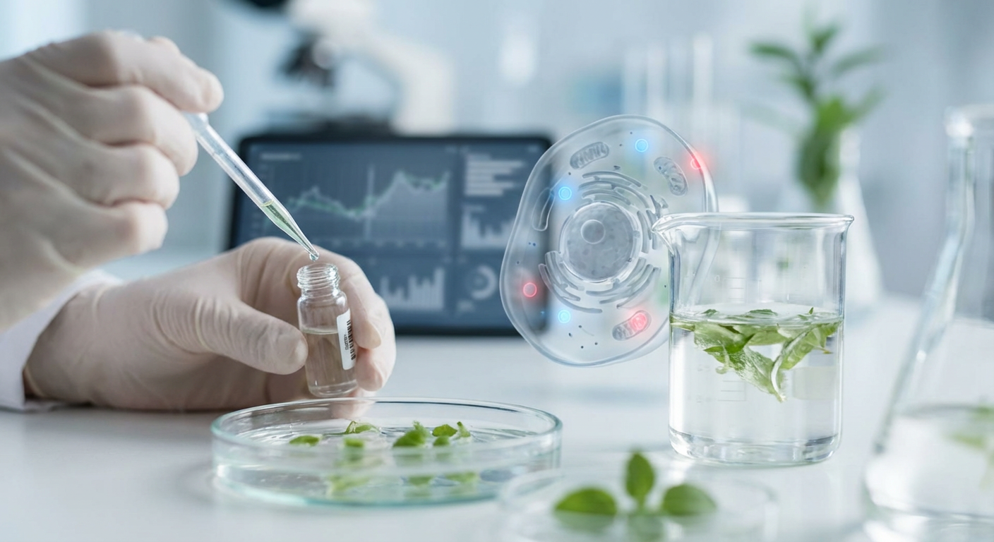 Illustration depicting inflammation in cellular structures, symbolizing the concept of inflammaging related to aging.