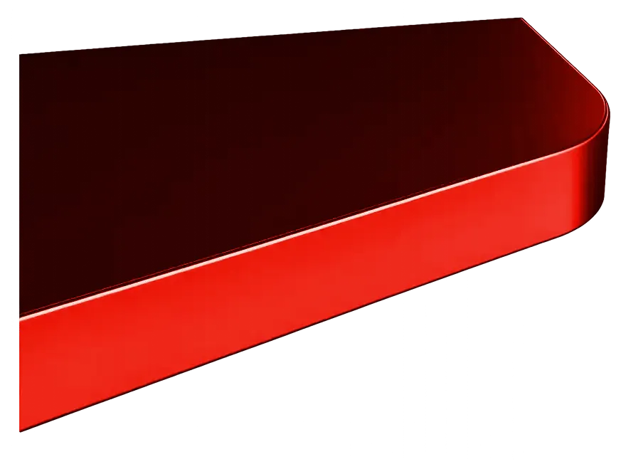 Close-up of a brown rectangular-shaped object with rounded corner and smooth, glossy surface.