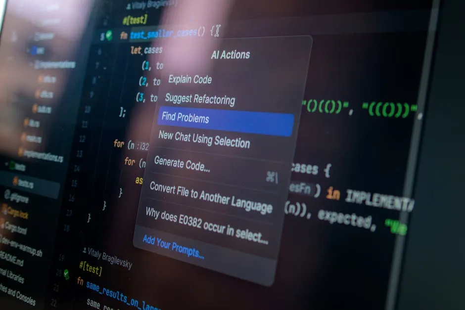 Developer collaborating with an AI coding agent on a complex screen - Application Development in 2026: The Ultimate Guide to the AI-First Era