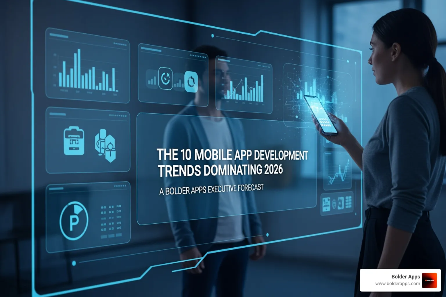 user interacting with an ambient intelligence environment where the interface is projected onto physical surfaces - The 10 Mobile App Development Trends Dominating 2026: A Bolder Apps Executive Forecast user interacting with an ambient intelligence environment where the interface is projected onto physical surfaces - The 10 Mobile App Development Trends Dominating 2026: A Bolder Apps Executive Forecast