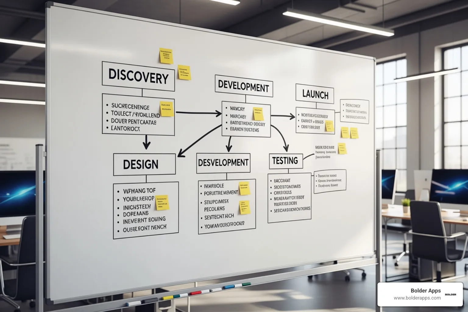 project roadmap showing development stages