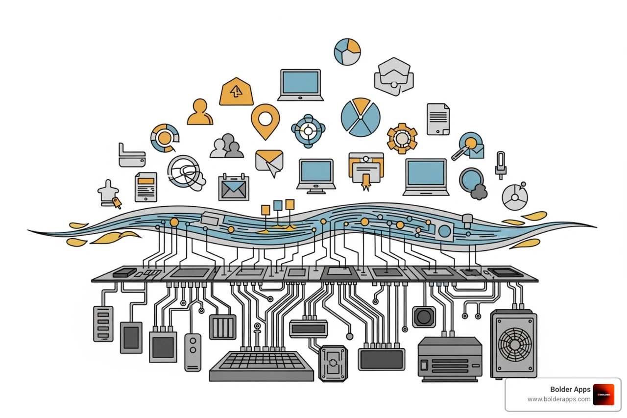 diagram showing System Software as a bridge between Hardware and Application Software - Types of Software diagram showing System Software as a bridge between Hardware and Application Software - Types of Software