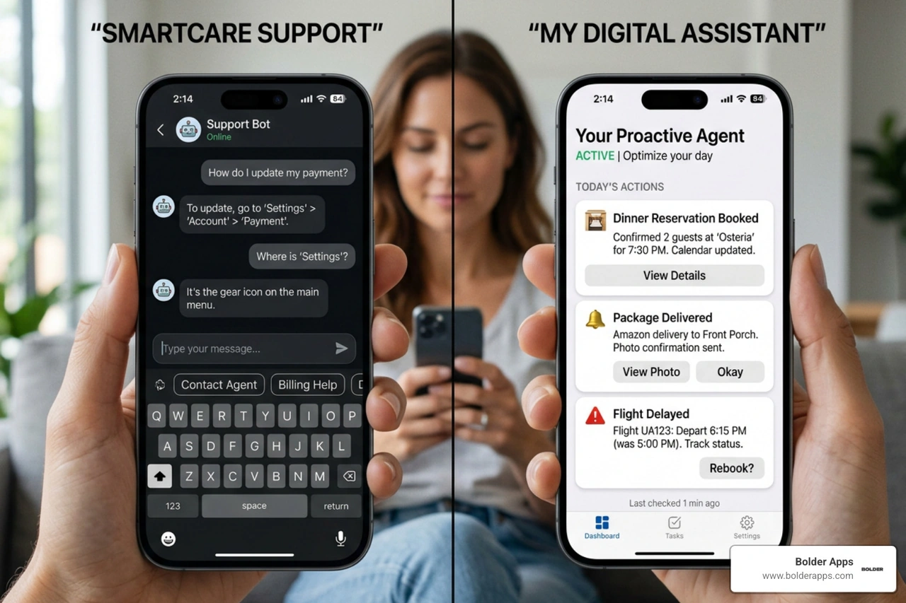 Reactive bots vs proactive agents in mobile interface - Beyond the Chatbot: 5 Ways AI-Native Mobile Apps are Disrupting