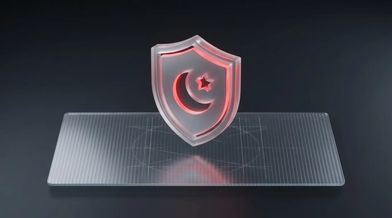 3D rendered shield and sleep moon icon, representing fitness app recovery tracking and subscription protection