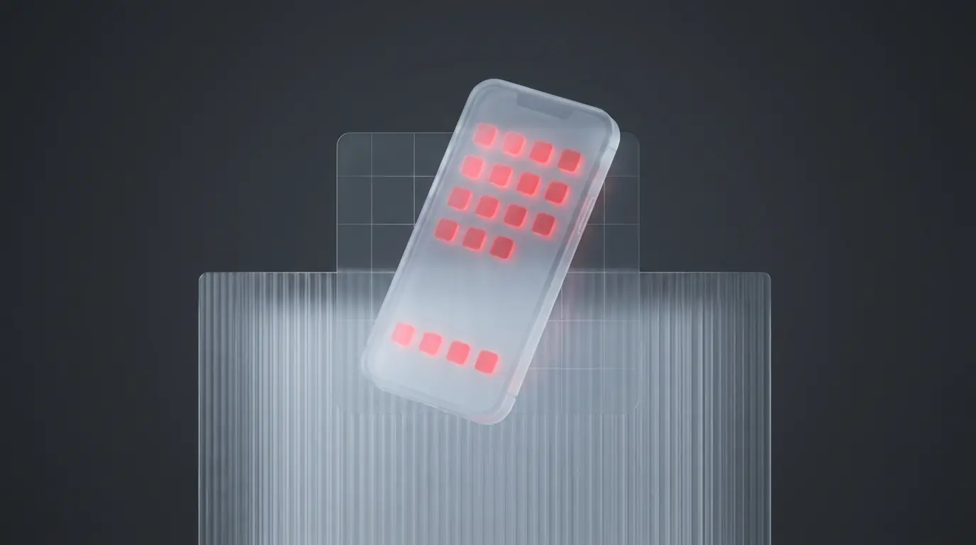 3D rendered frosted glass upward arrow with a glowing red app icon at its tip, representing Google Play submission and policy 3D rendered frosted glass upward arrow with a glowing red app icon at its tip, representing Google Play submission and policy