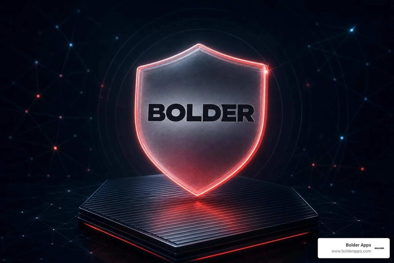 Dark themed software quality review and code audit workflow visual in Bolder Apps branding style Dark themed software quality review and code audit workflow visual in Bolder Apps branding style