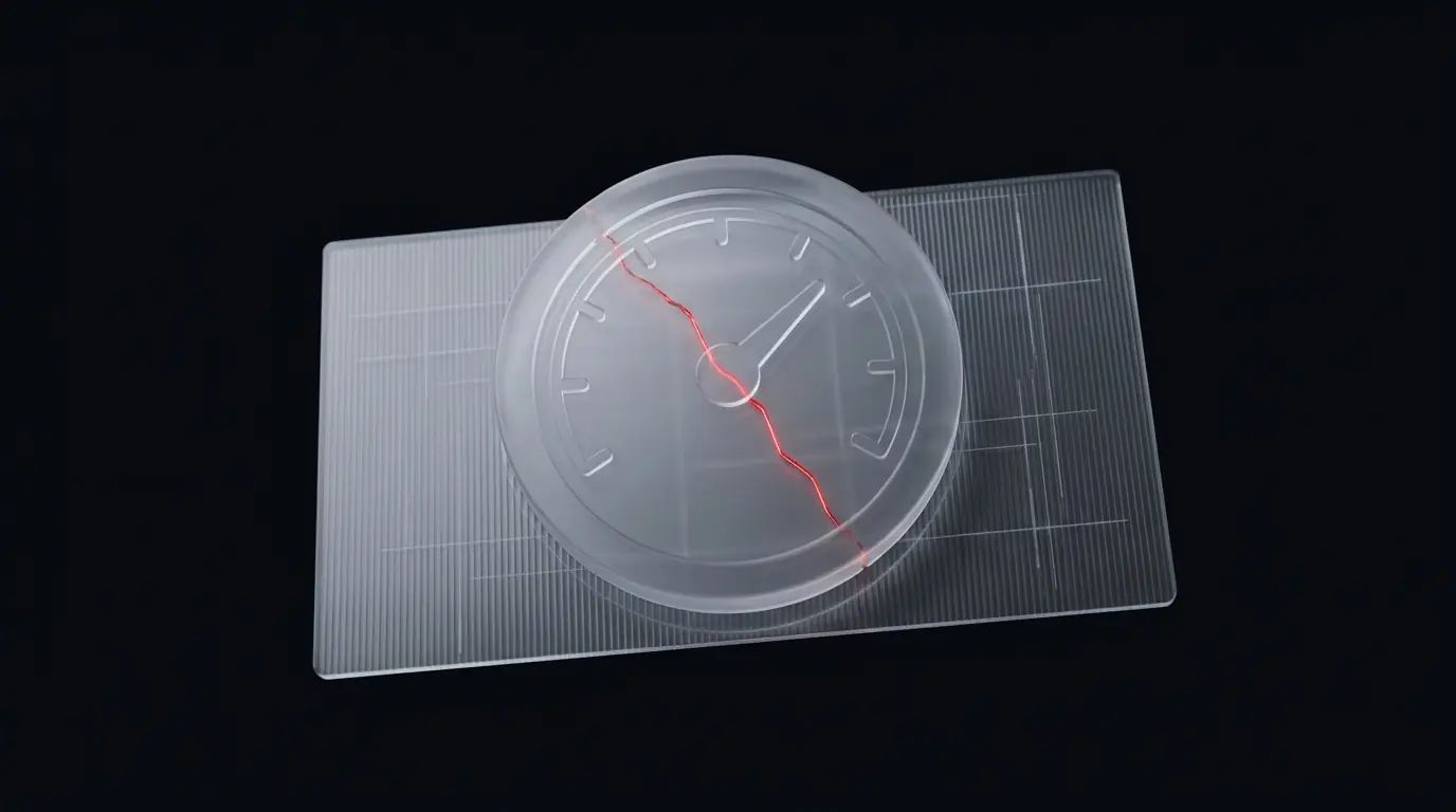 Frosted glass credit card with circuit lines representing payment rail integration