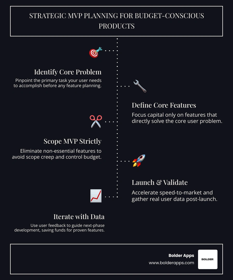 Strategic minimum viable product scoping chart balancing development velocity and cost efficiency infographic Strategic minimum viable product scoping chart balancing development velocity and cost efficiency infographic
