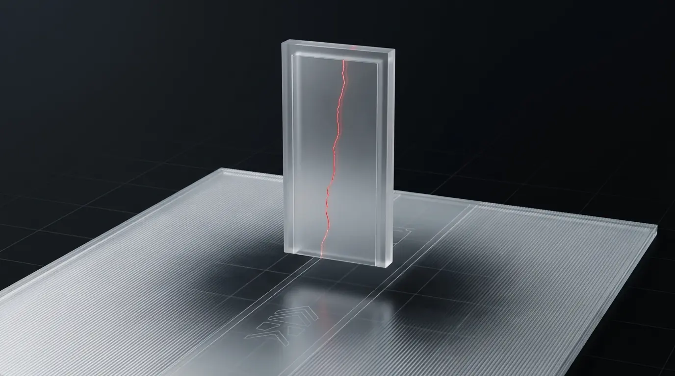 3D frosted glass single door standing alone with no connecting path representing an app nobody has a reason to install