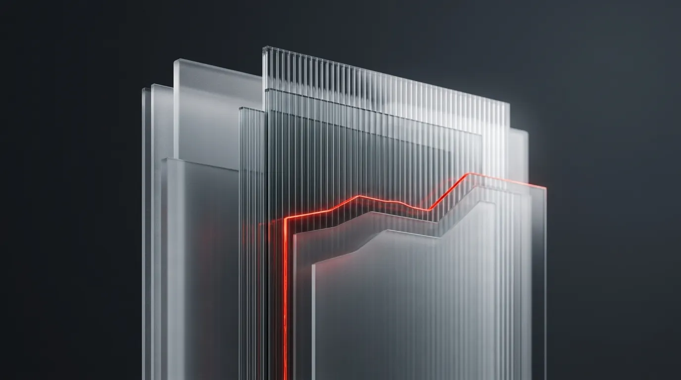 Stacked frosted-glass layers as OS strata