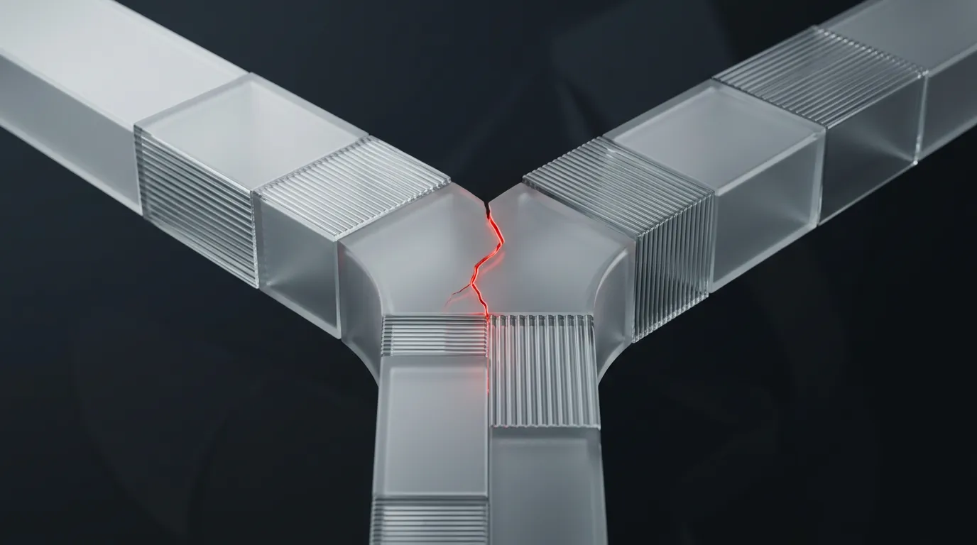 Architecture decision fork in frosted glass