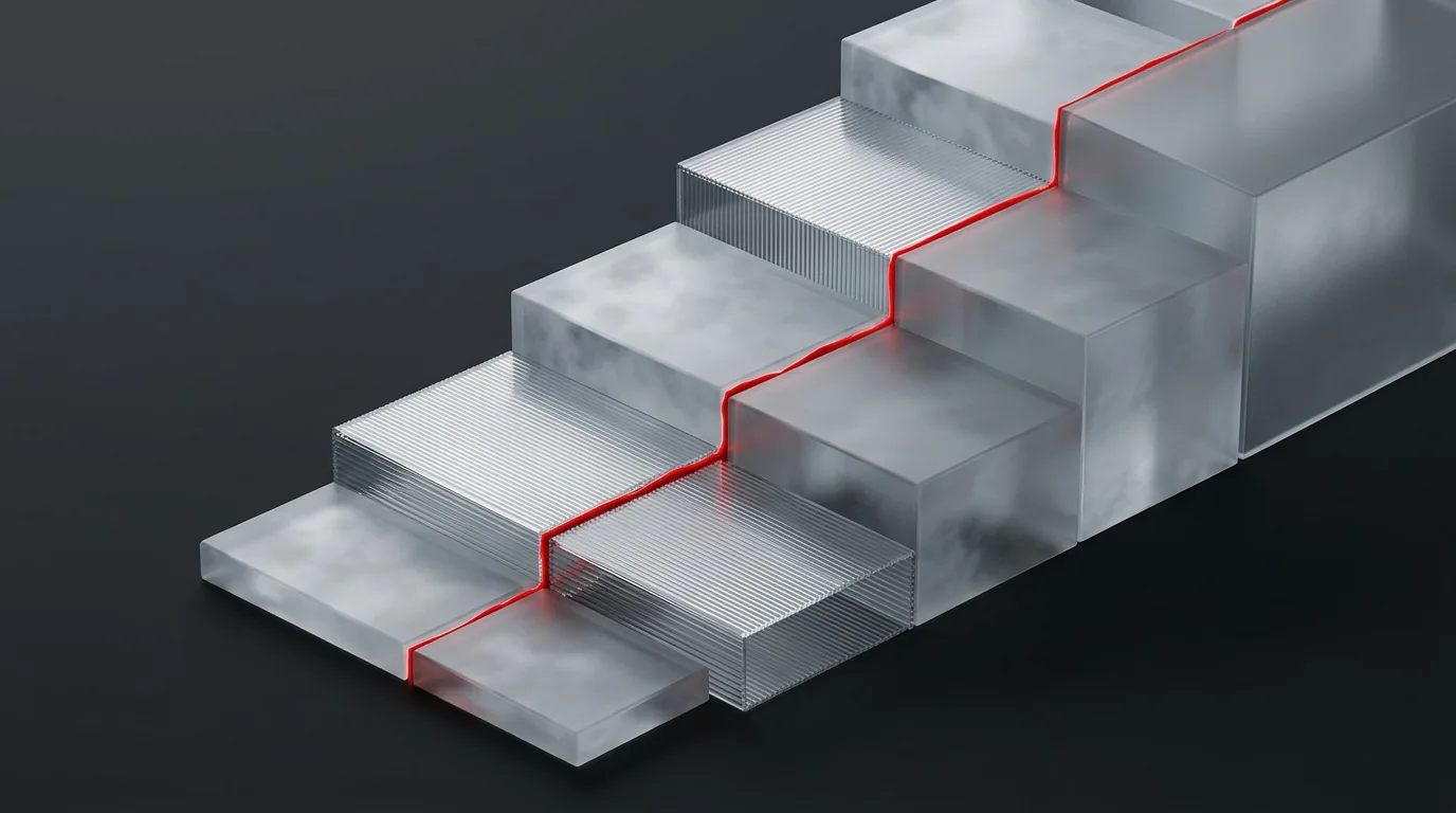 Tiered frosted glass platforms like service stacks