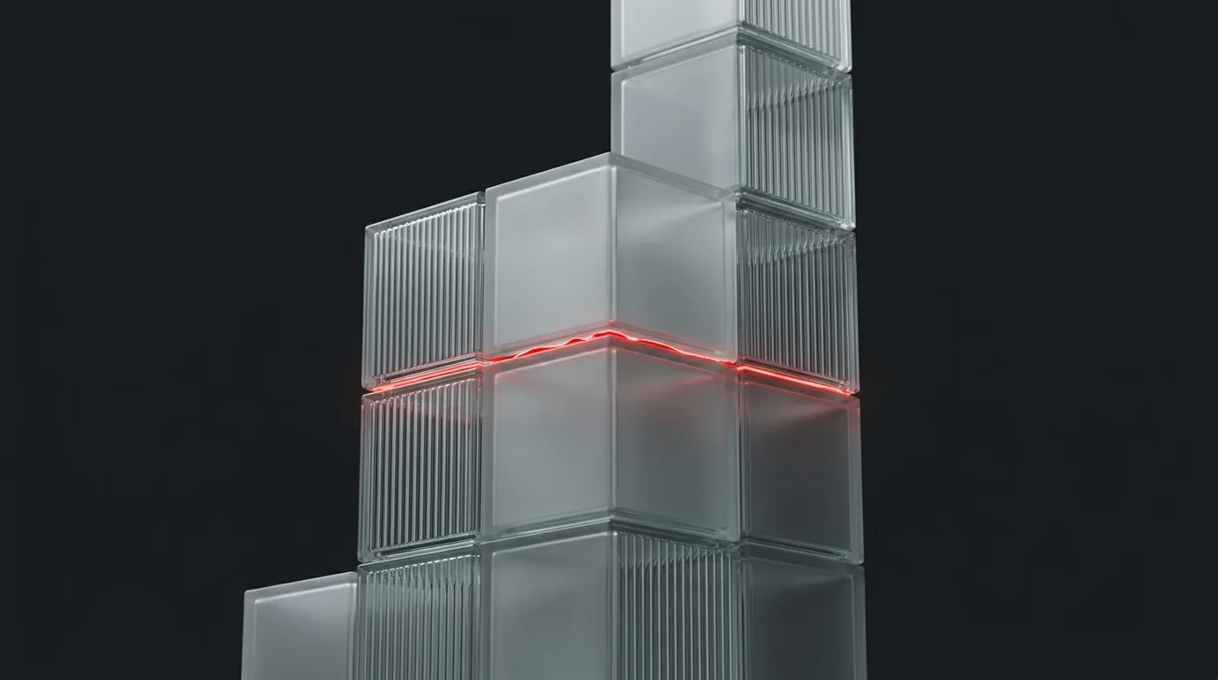 Frosted budget cubes stacked into runway tower