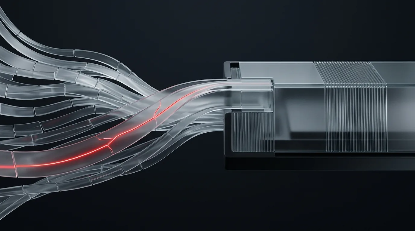 Frosted token stream ribbons into product chassis
