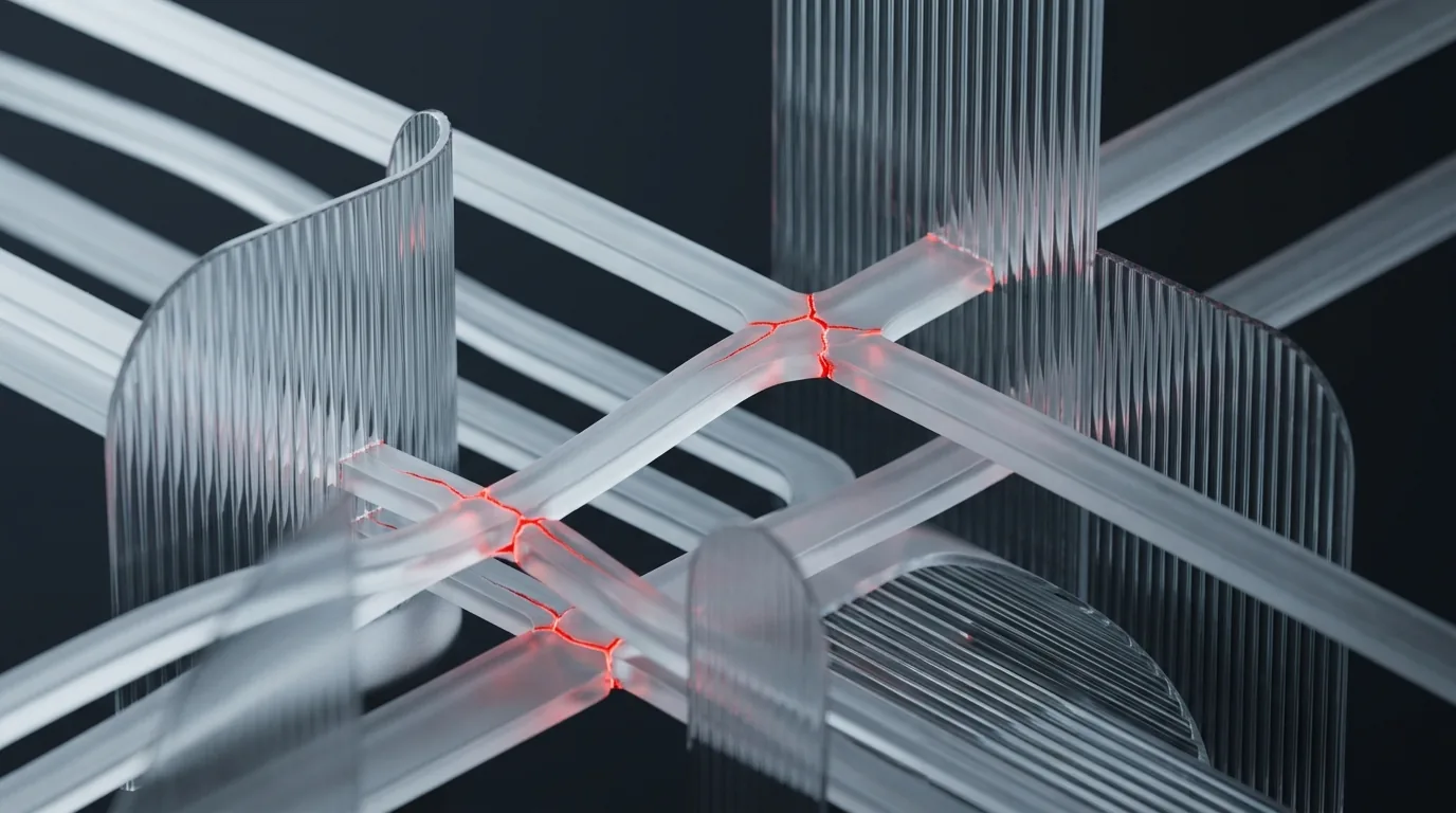 Interwoven frosted lattice of platform threads