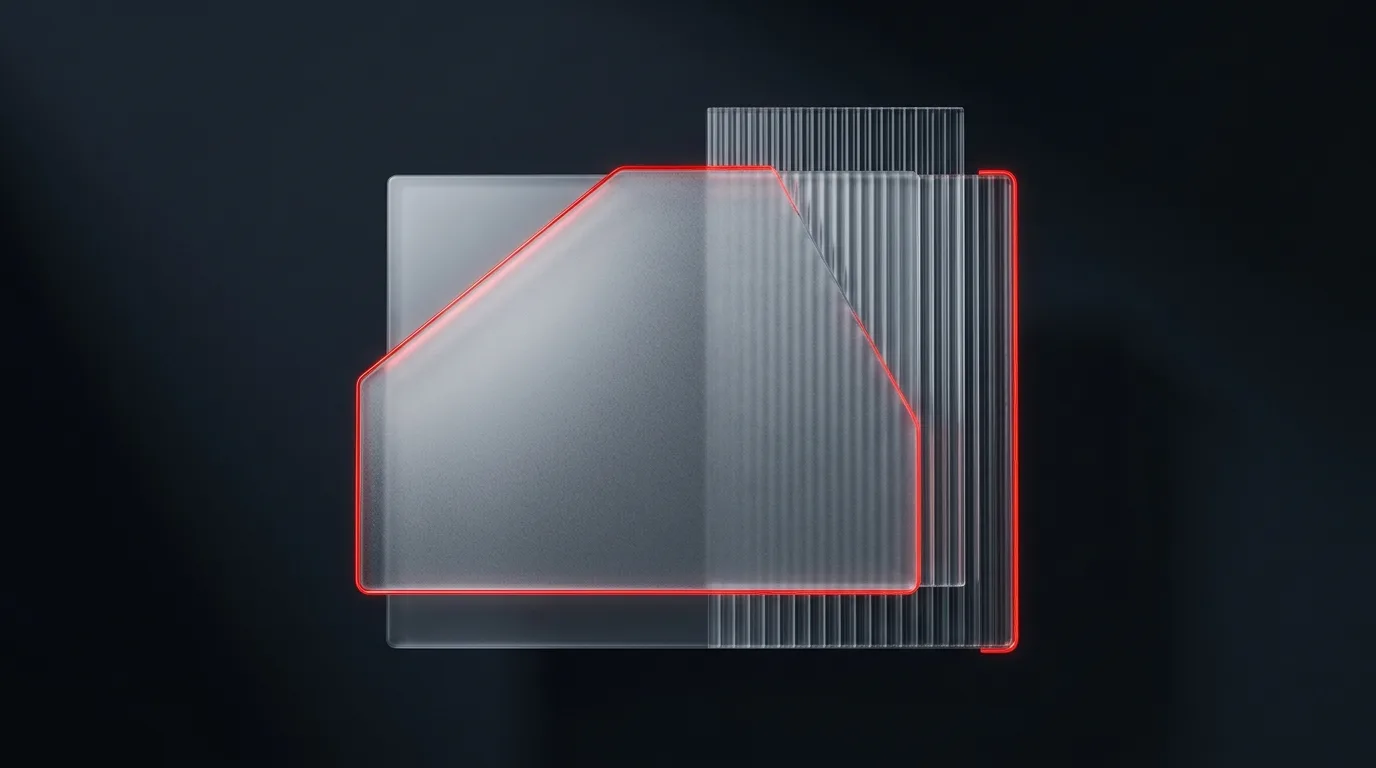 Frosted briefing tablet with red agenda ribbon