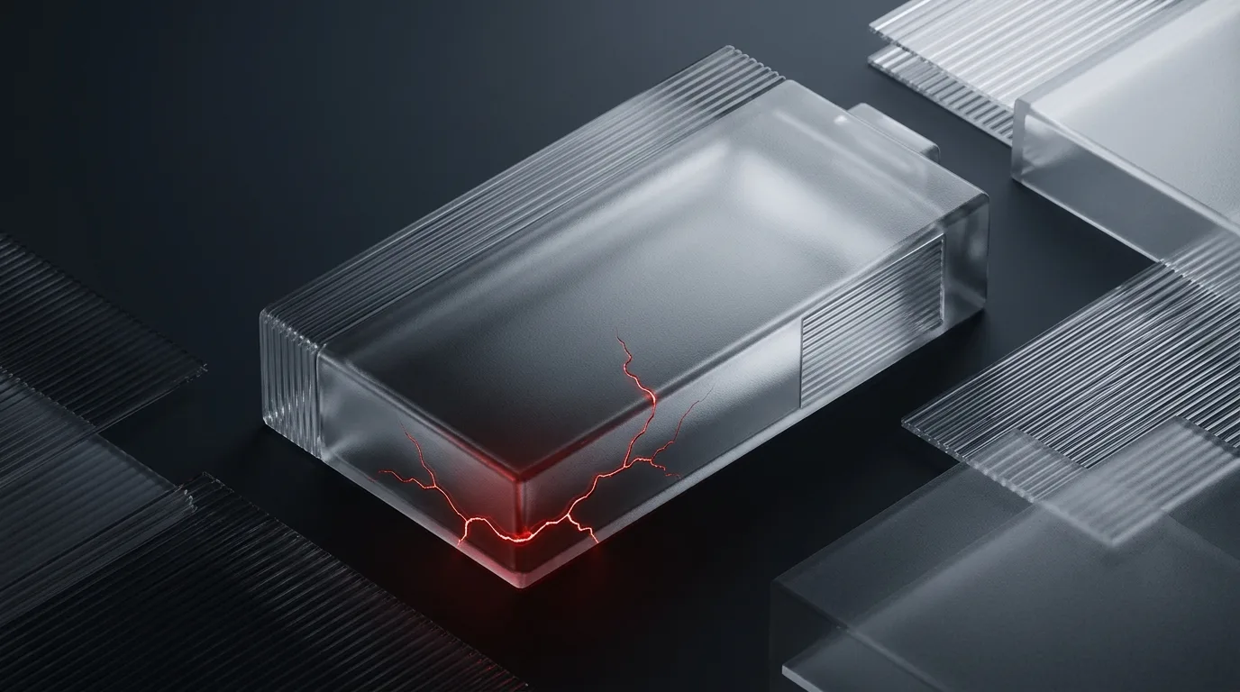 Frosted battery prism draining into red infer crack
