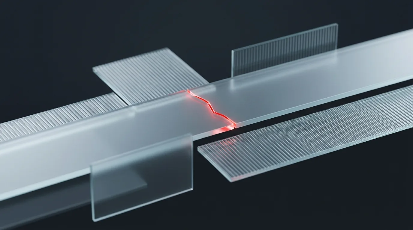 Frosted timeline bars with red critical gate