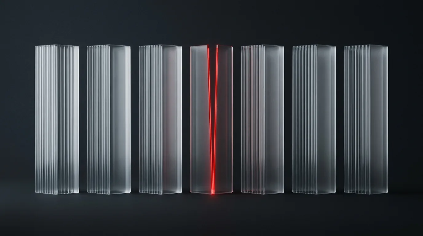 Frosted seven check pillars with red verified seam