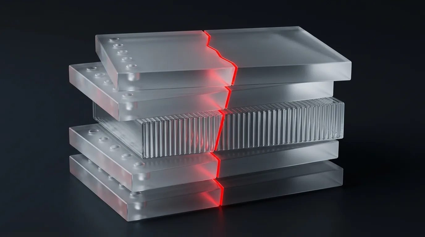 Frosted checklist slabs with red decision line