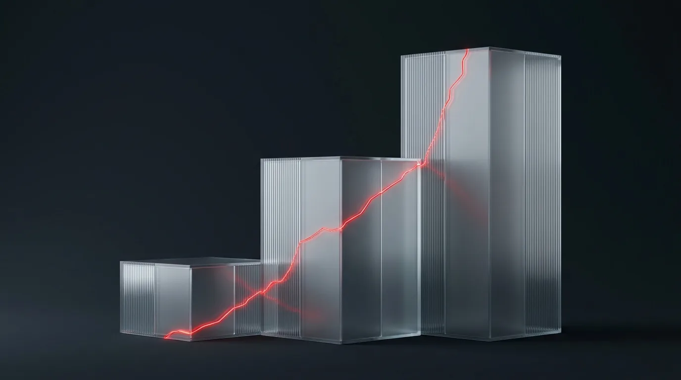 Frosted pricing tier steps with red Brickell crack