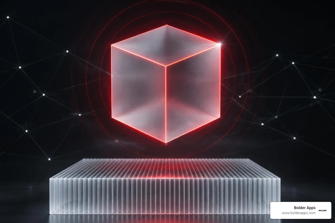 glass architectural cube representing brand structure