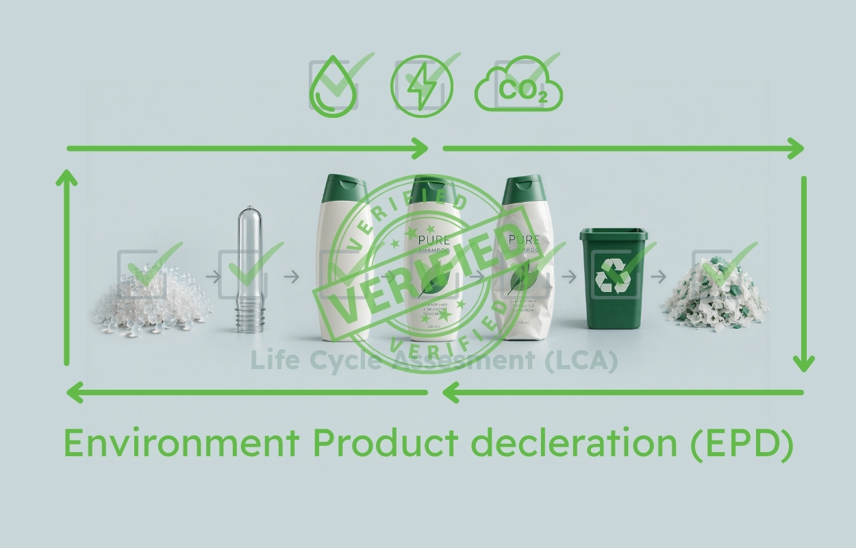 Schema van een Environmental Product Declaration (EPD) op basis van de milieu-impact over de productlevenscyclus
