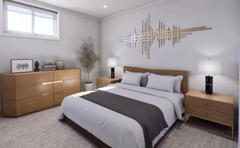 Primary bedroom in a Currie Creek home