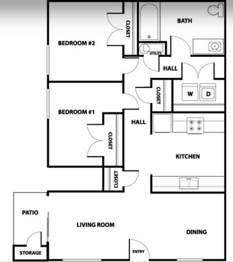 Northgate I - Two Bedroom layout