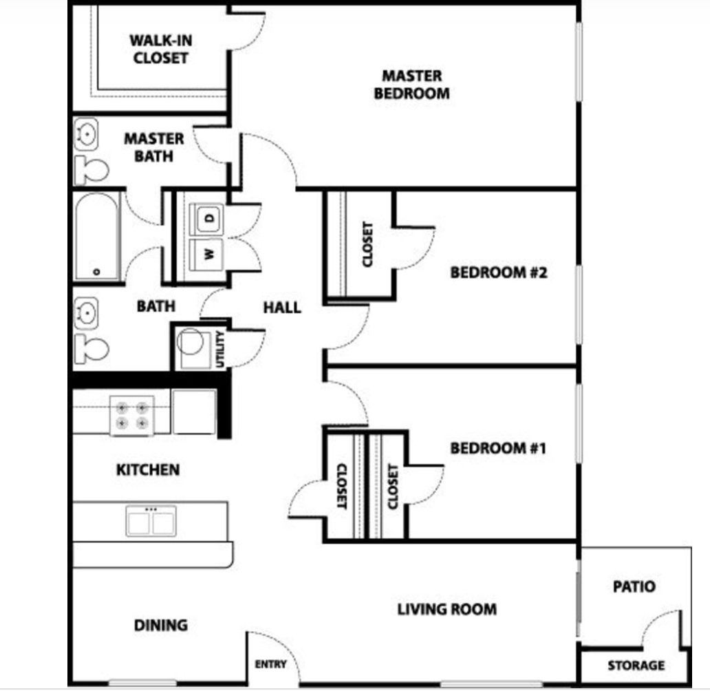 Northgate I - Three Bedroom - 60% layout